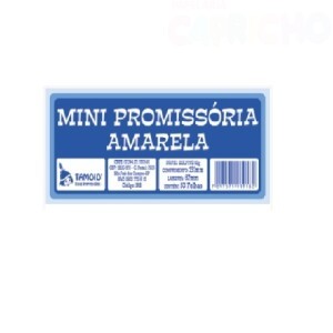 MINI PROMISSÓRIA AMARELA C/50 FOLHAS