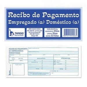 RECIBO DE PAGAMENTO EMPREGADO(a)  DOMESTICO 50 FOLHAS TAMOIO
