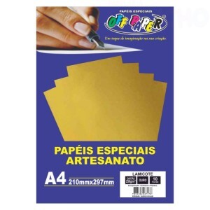 PAPEL LAMICOTE OURO A4 250G 10FLS OFF PAPER