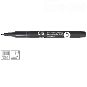MARCADOR RETROPROJETOR MARKER OHP CIS 1.0MM PRETO- 01 UNIDADE