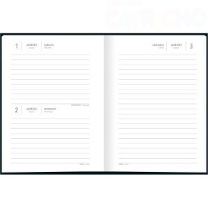 AGENDA COSTURADA PEPPER PRETA 160FOLHAS