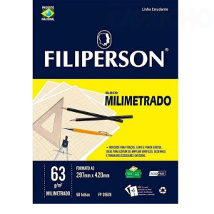 BLOCO MILIMETRADO A4 50FLS