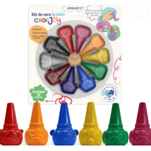  Giz de Cera Encaixa no Dedo Color Joy - Leo&Leo
Blister com 10 cores vibrantes